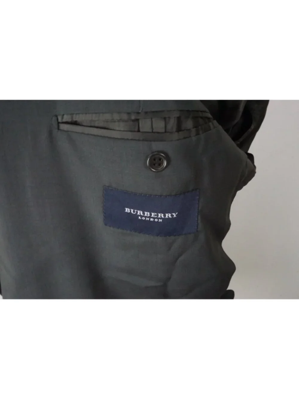 Burberry London Gray Blue Wool 2 Pc Suit Jacket Pants Sz 38R BRAND NEW